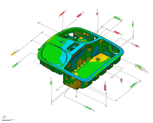 Dimensionamiento en el software de metrología Geomagic Control X